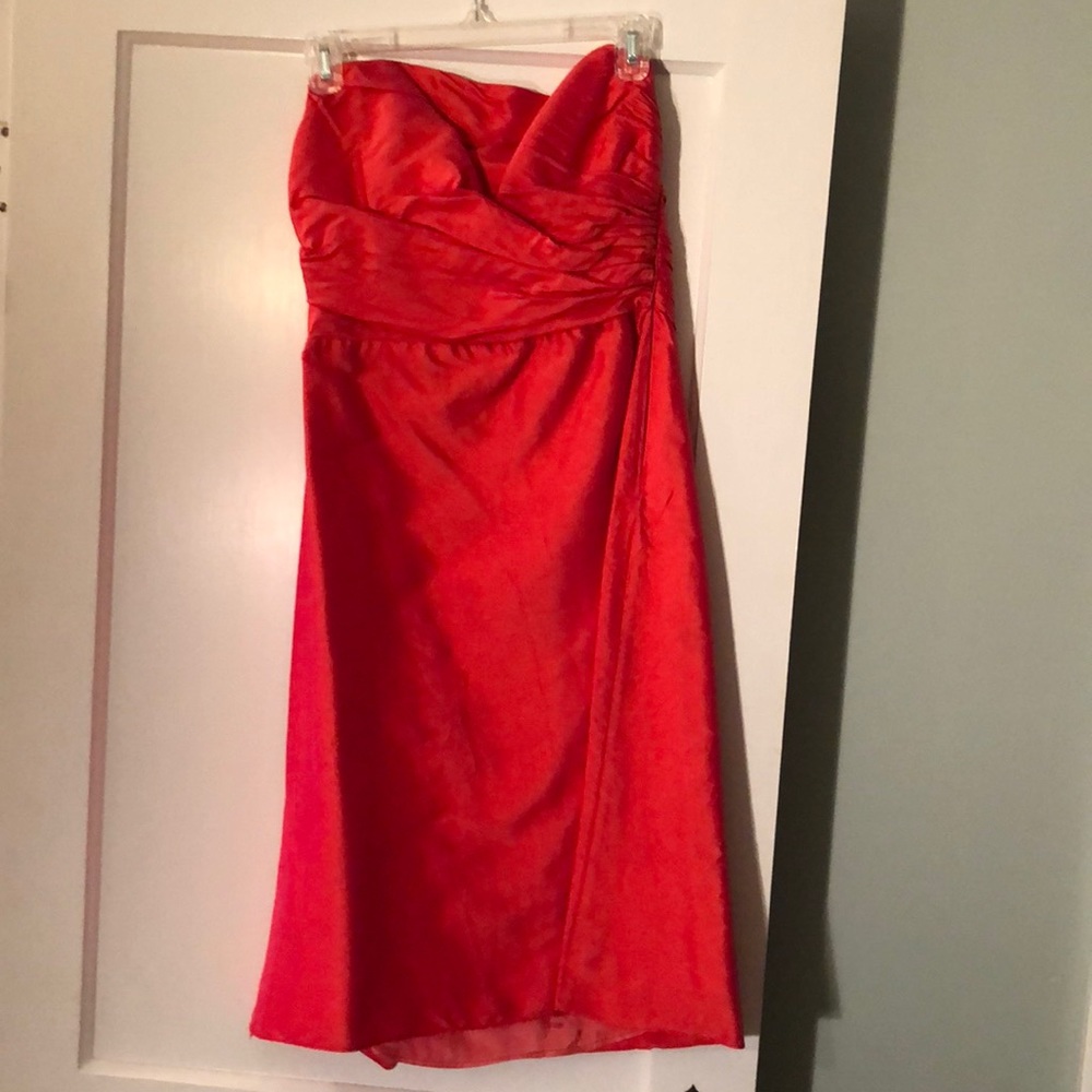Beautiful orange/pink strapless dress